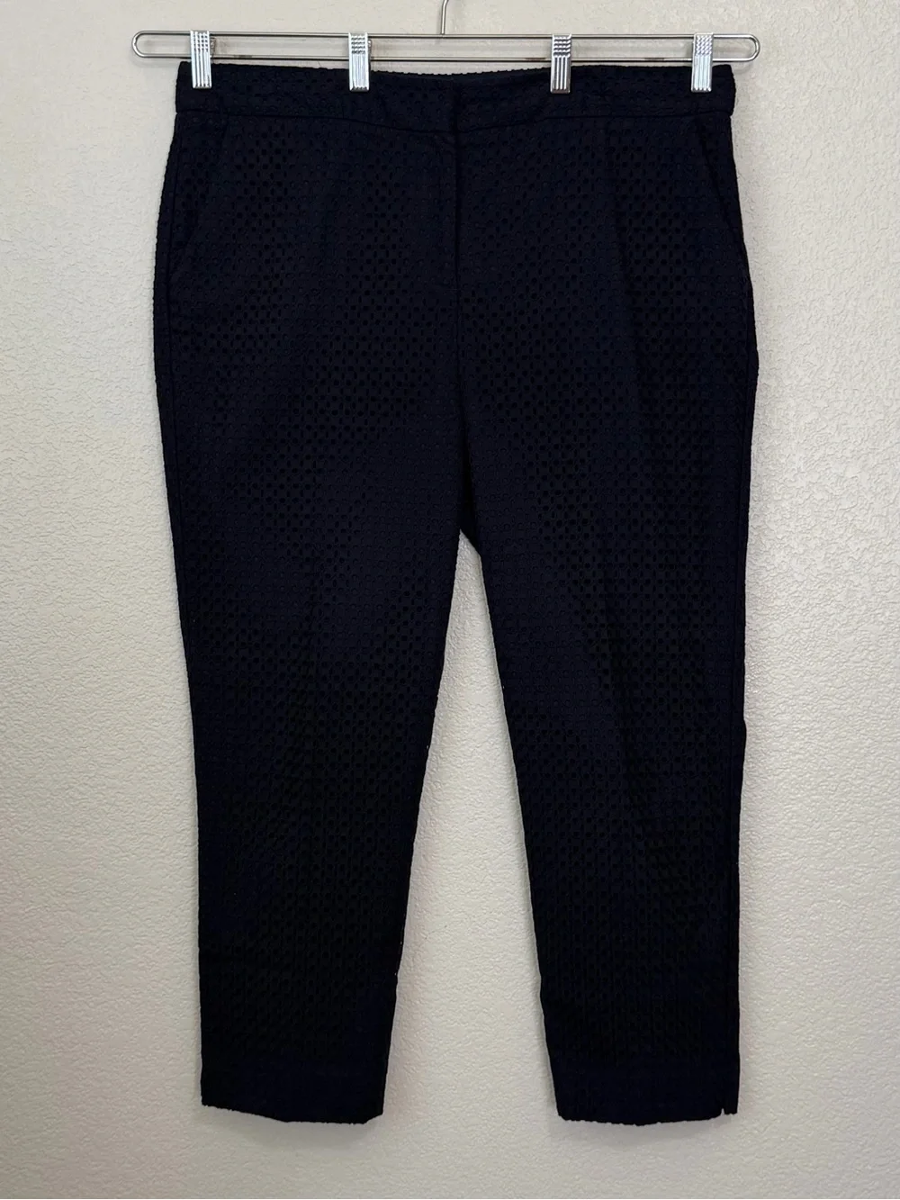 Talbots Navy Blue Eyelet Signature Fit Dress Pants, Size 16